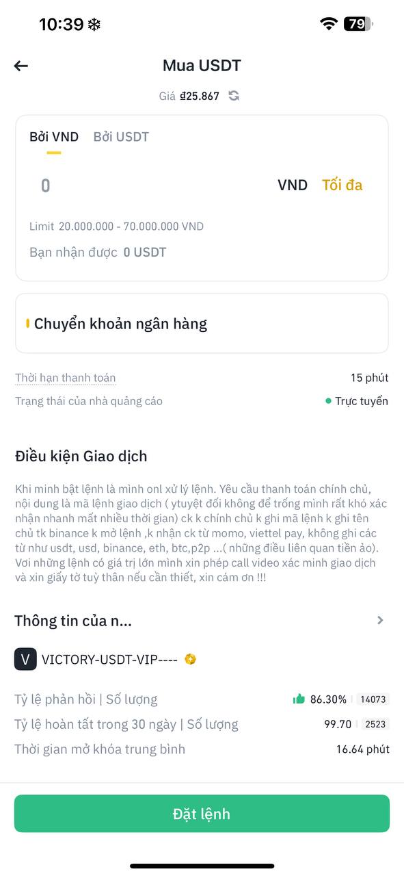 Mua USDT trên Binance